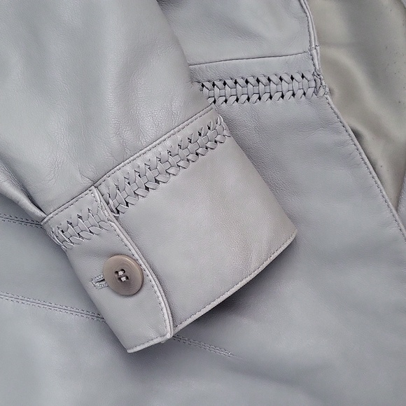 VTG Armani Collezioni Calf Leather Jacket Made In Italy XS-S - Picture 7 of 10